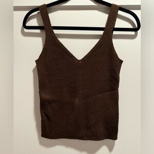 Brown knit tank top